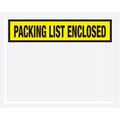 Partners Brand "Packing List Enclosed" Envelopes, Panel Face, 4 1/2in x 5 1/2in, Yellow, Pack Of 1,000