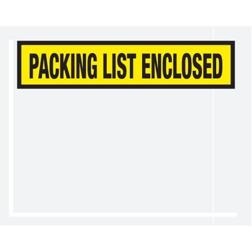 Partners Brand "Packing List Enclosed" Envelopes, Panel Face, 4 1/2in x 5 1/2in, Yellow, Pack Of 1,000