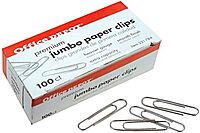 Office Depot Brand Paper Clips, 500 Total, Jumbo, Silver, 100 Per Box, Pack Of 5 Boxes