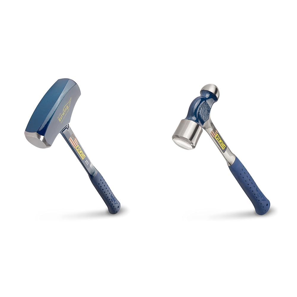 Estwing 4-Pound Long Handle Sledge & 24 oz Ball Peen Hammer with Forged Steel Construction 4 lbs Long Handle Hammer
