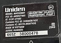 Uniden MHS338BT Floating, Handheld Marine VHF Radio, 6-Watts, GPS and Bluetooth, Submersible IPX8