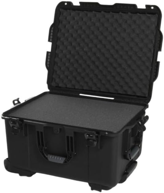 NANUK Wheeled Series 960 Lightweight NK-7 Resin Waterproof Protective Rolling Case with Foam, Black Case Cubed Foam Black