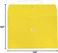 JAM PAPER Plastic Envelopes with Button & String Tie Closure - 12 Pack