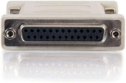 C2G Legrand Null Modem Adapter, DB25 Male to Female RS232 Serial Adapter, Beige
