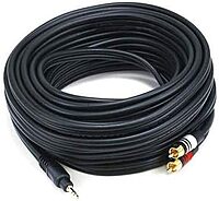 Monoprice Premium 3.5mm Stereo Male to 2 RCA Male Audio Cable, 22AWG Gold Plated