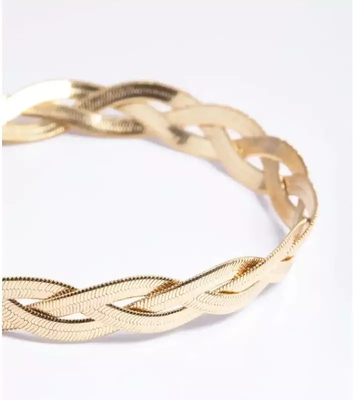 NON-TARNISHING GOLD REPLICA WOOVEN NECKLACE WITH ADJUSTMENT