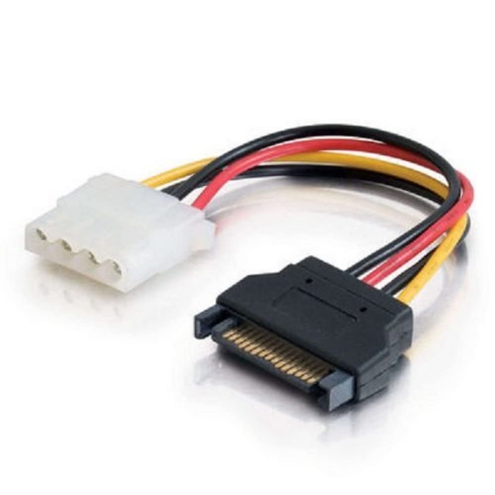 C2G 10149 15-Pin Serial ATA Male to LP4 Female Power Cable (6 Inch) 15 Pin Male to Female Power Cable 6 Inch Multi-Color