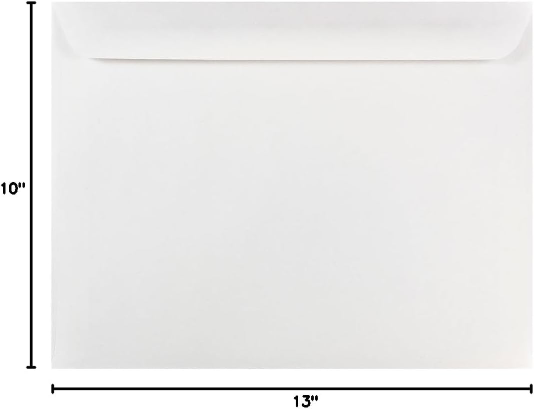 JAM PAPER Booklet Envelopes With Gummed Closure - White
