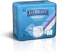 FitRight Super Protective Incontinence Underwear, Maximum Absorbency, Medium, 28 to 40", 20 Count