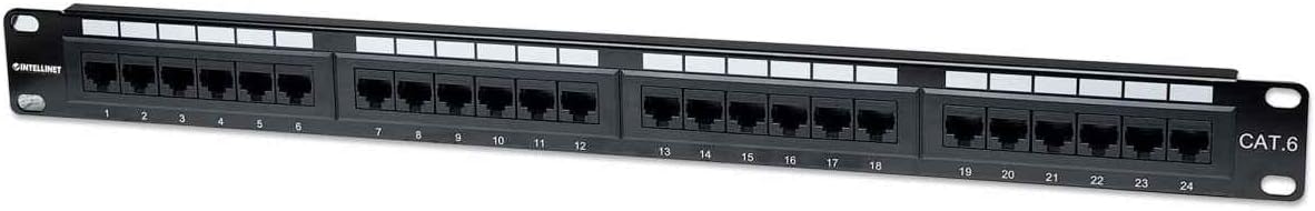 INTELLINET Cat6 UTP Patch Panel - Installer Grade Gold Contacts - Black
