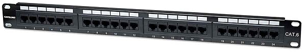 INTELLINET Cat6 UTP Patch Panel - Installer Grade Gold Contacts - Black