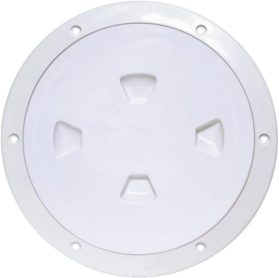 Beckson DP80-W Screw-Out Deck Plate (White), 1 Pack