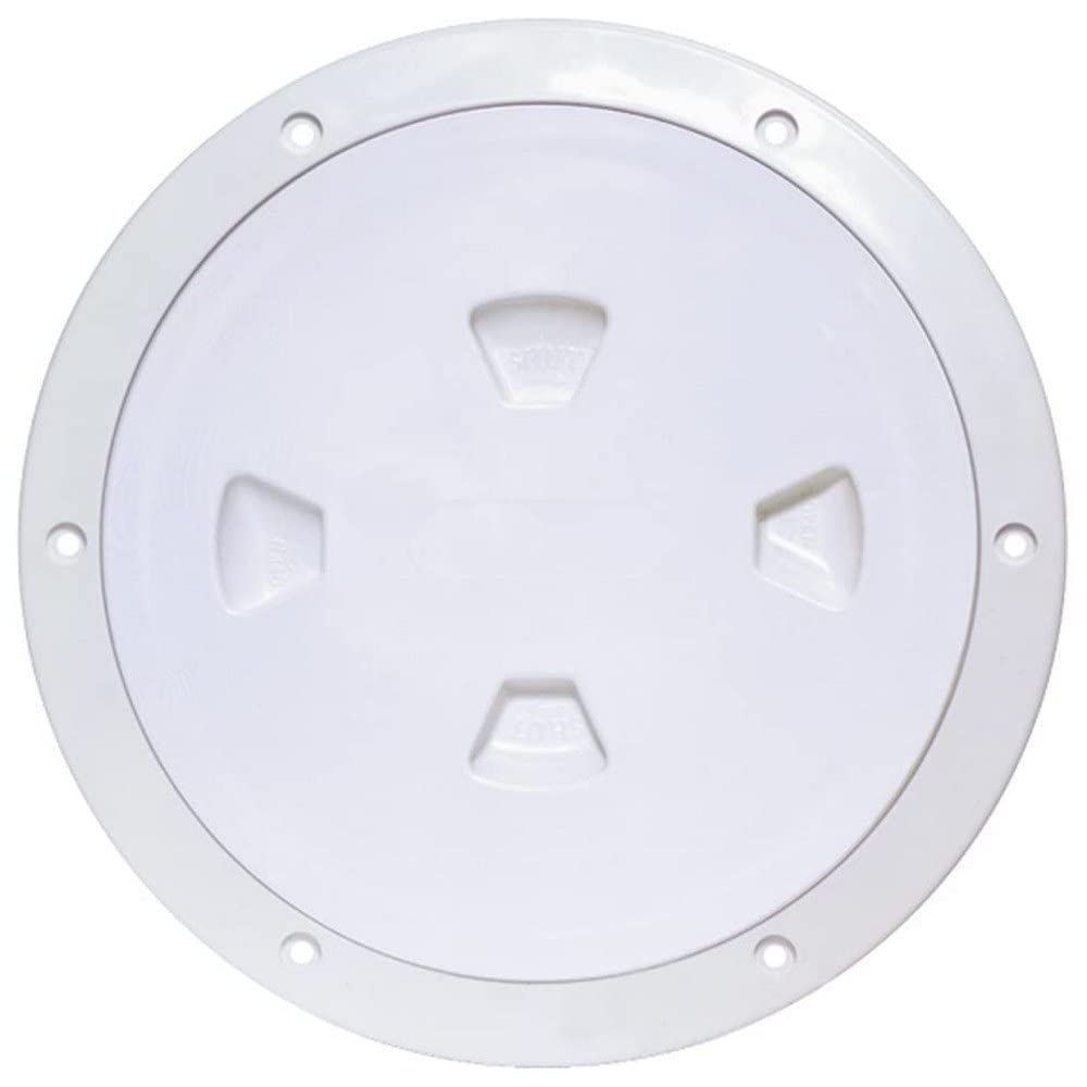 Beckson DP80-W Screw-Out Deck Plate (White), 1 Pack