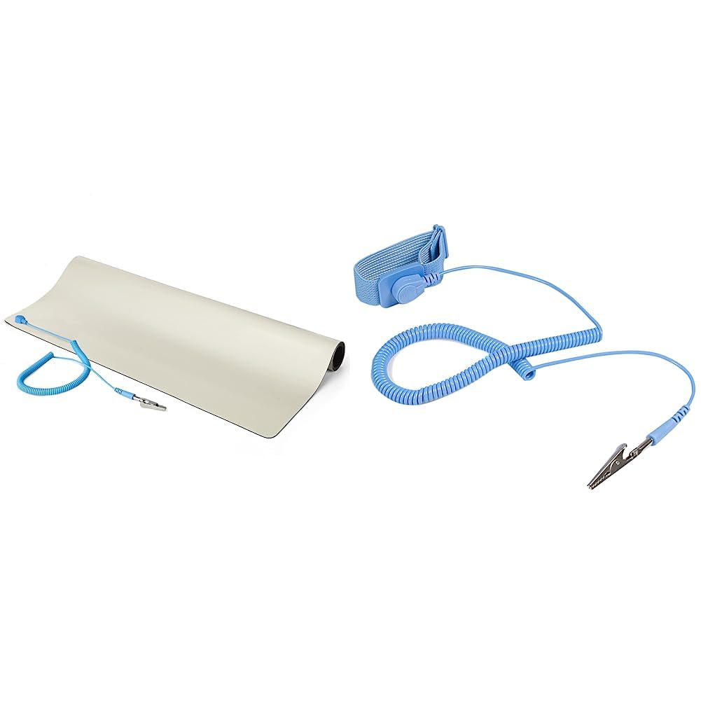 StarTech.com Anti Static Mat & ESD Wrist Strap with Grounding Wire - Anti-Static Wrist Band (SWS100)