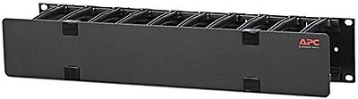 APC by Schneider Electric Horizontal Cable Manager, 2U x 4" Deep, Single-Sided with Cover