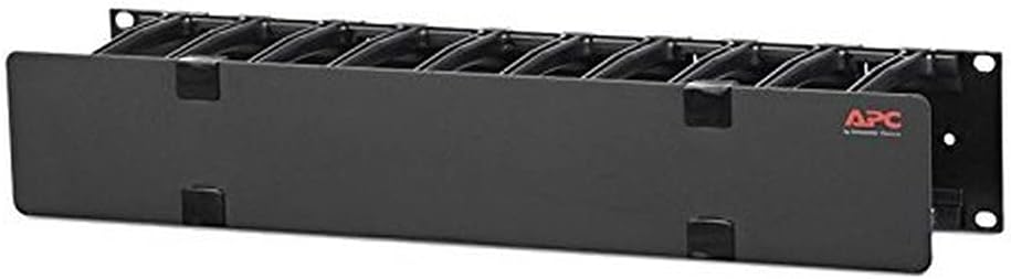 APC by Schneider Electric Horizontal Cable Manager, 2U x 4" Deep, Single-Sided with Cover