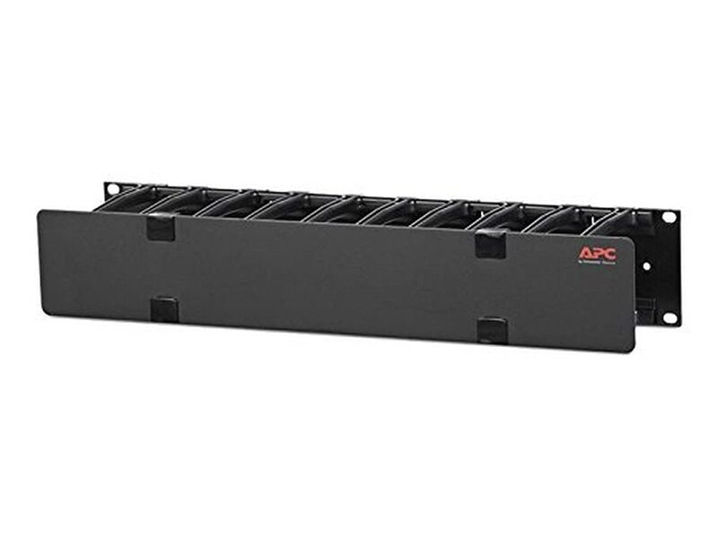 APC by Schneider Electric Horizontal Cable Manager, 2U x 4" Deep, Single-Sided with Cover