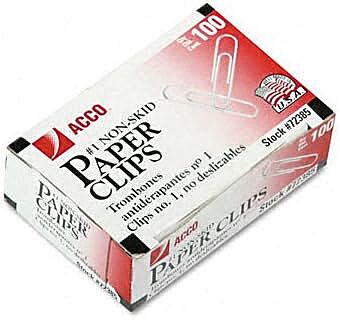 ACCO Economy Paper Clips, 1000 Total, No. 1, Silver, 100 Per Box, Pack Of 10 Boxes