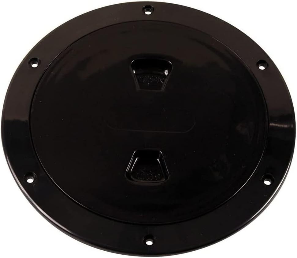 Beckson 6" Smooth Center Screw-Out Deck Plate - Black