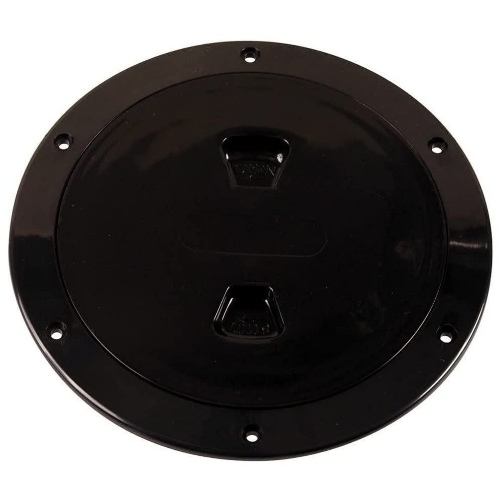 Beckson 6" Smooth Center Screw-Out Deck Plate - Black