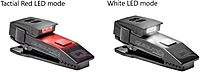 QuiqLiteX1 Tactical Red/White Hands-Free LED Pocket Light 5/75/150 Lumens, Stainless Steel & Nylon Pastic Housing (USB Rechargeable)