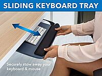 Mount-It! Under Desk Keyboard Tray, Adjustable Keyboard and Mouse Drawer Platform with Ergonomic Wrist Rest Pad
