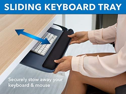 Mount-It! Under Desk Keyboard Tray, Adjustable Keyboard and Mouse Drawer Platform with Ergonomic Wrist Rest Pad