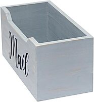 Elegant Designs Rustic Farmhouse Wooden Tabletop Mail Organizer Box