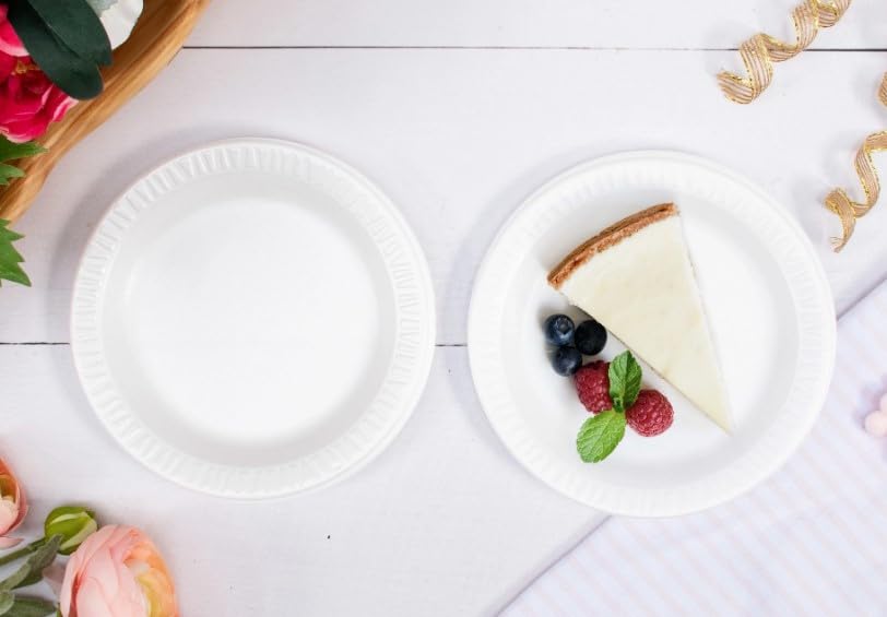 Dart Concorde 6 in White Foam Plates, Unlaminated - 1000/Case