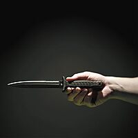 Schrade Delta Class Needle Magnum Serrated Fixed Blade with High Carbon Stainless Steel for Outdoor Survival