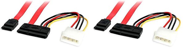StarTech.com 18in SATA Serial ATA Data and Power Combo Cable - Power your Internal SATA hard drive from an LP4 connector on