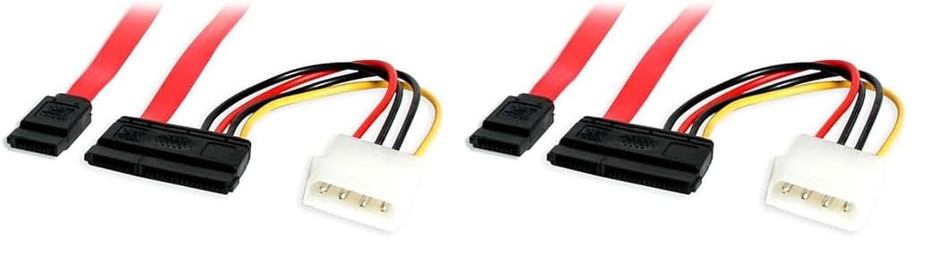 StarTech.com 18in SATA Serial ATA Data and Power Combo Cable - Power your Internal SATA hard drive from an LP4 connector on