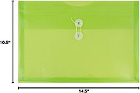JAM PAPER Plastic Envelopes with Button & String Tie Closure - 12 Pack