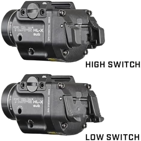 Streamlight 69467 TLR-8 HL-X sub USB 1000-Lumen Weapon Rail-Mounted Rechargeable Tactical Flashlight with Integrated Red