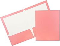 JAM PAPER Laminated Two-Pocket Glossy Presentation Folders - Letter Size