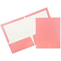 JAM PAPER Laminated Two-Pocket Glossy Presentation Folders - Letter Size