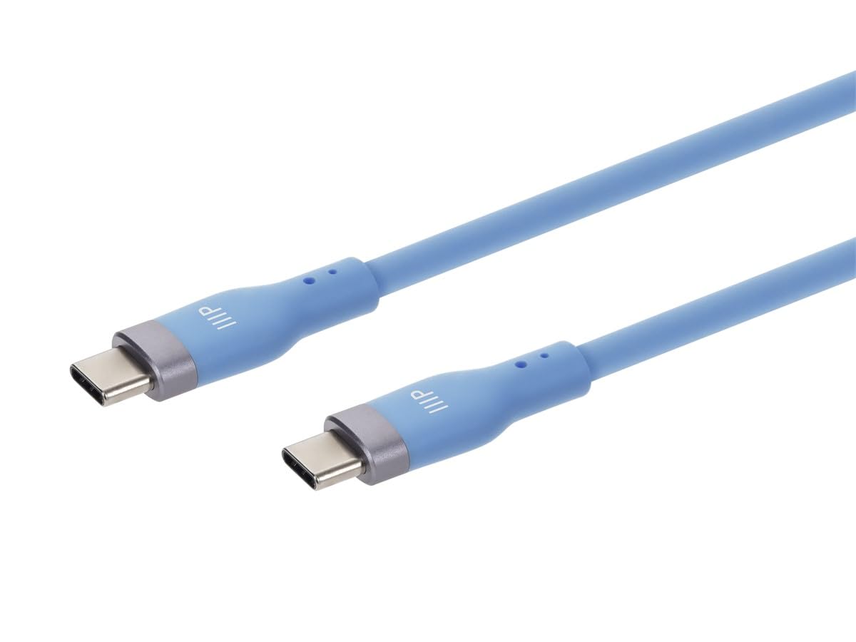 Monoprice USB 2.0 USB-C to USB-C Silicone Cable 3ft Blue