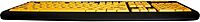 AKB-132UY - Luminous 4 X Large Print Multimedia Desktop USB Keyboard, Black Yellow No Size