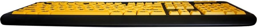 AKB-132UY - Luminous 4 X Large Print Multimedia Desktop USB Keyboard, Black Yellow No Size