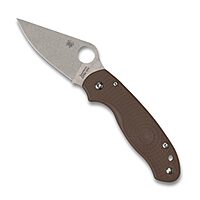 Spyderco Para 3 Lightweight Folding Utility Pocket Knife with 2.93" CPM 15V Sprint Run Steel Blade and Brown FRN Handle