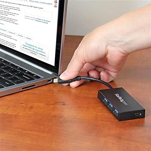 StarTech.com 4-Port USB 3.0 Hub - Powered USB 3.0 Hub - USB-C to 1x USB-C and 3X USB-A Adapter - USB 3.0 (5Gbps)