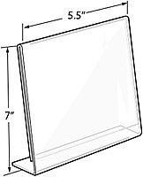Azar Displays Acrylic L-Shaped Sign Holders, Clear - Pack of 10