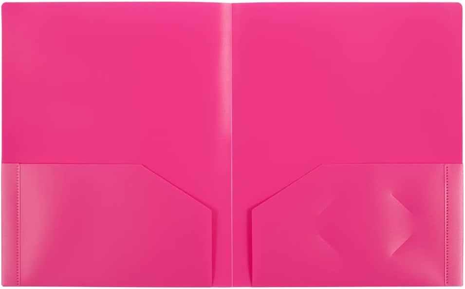 JAM Paper Heavy-Duty 2-Pocket Plastic Presentation Folders - Letter Size