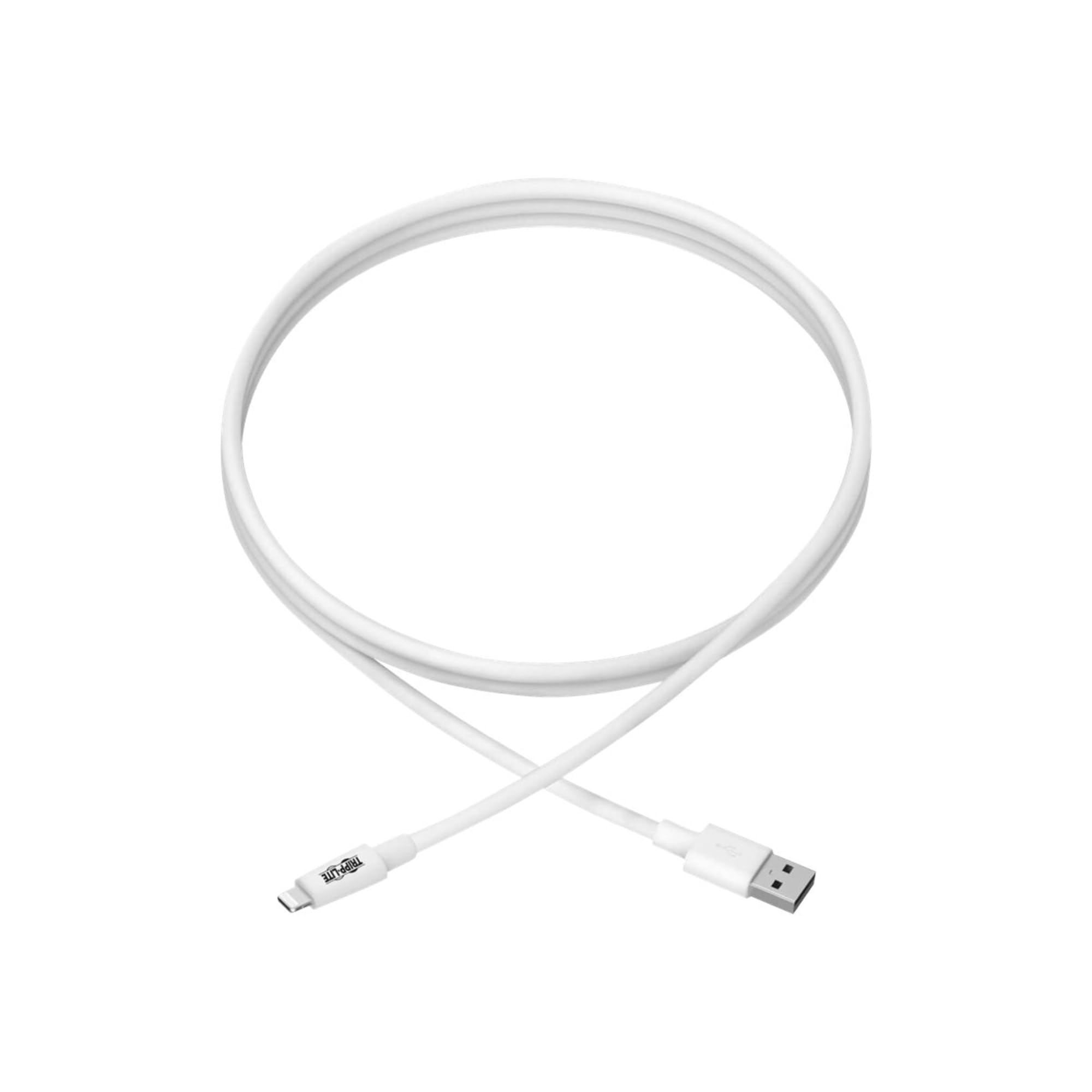 Tripp Lite Apple MFI Certified 10-Feet 3M Lightning to USB Cable Sync Charge iPhone/iPod/iPad - White (M100-010-WH)