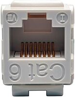 TRIPP LITE Cat6/5e White Wallplate Keystone Jack, Punch-Down/RJ45 F TAA GSA (N238-001-WH)