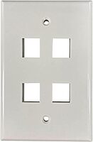 Tripp Lite Safe-IT 4-Port Single-Gang Outlet Keystone Wall Plate, Electrical & AV Applications, Ivory Gloss, TAA Compliant
