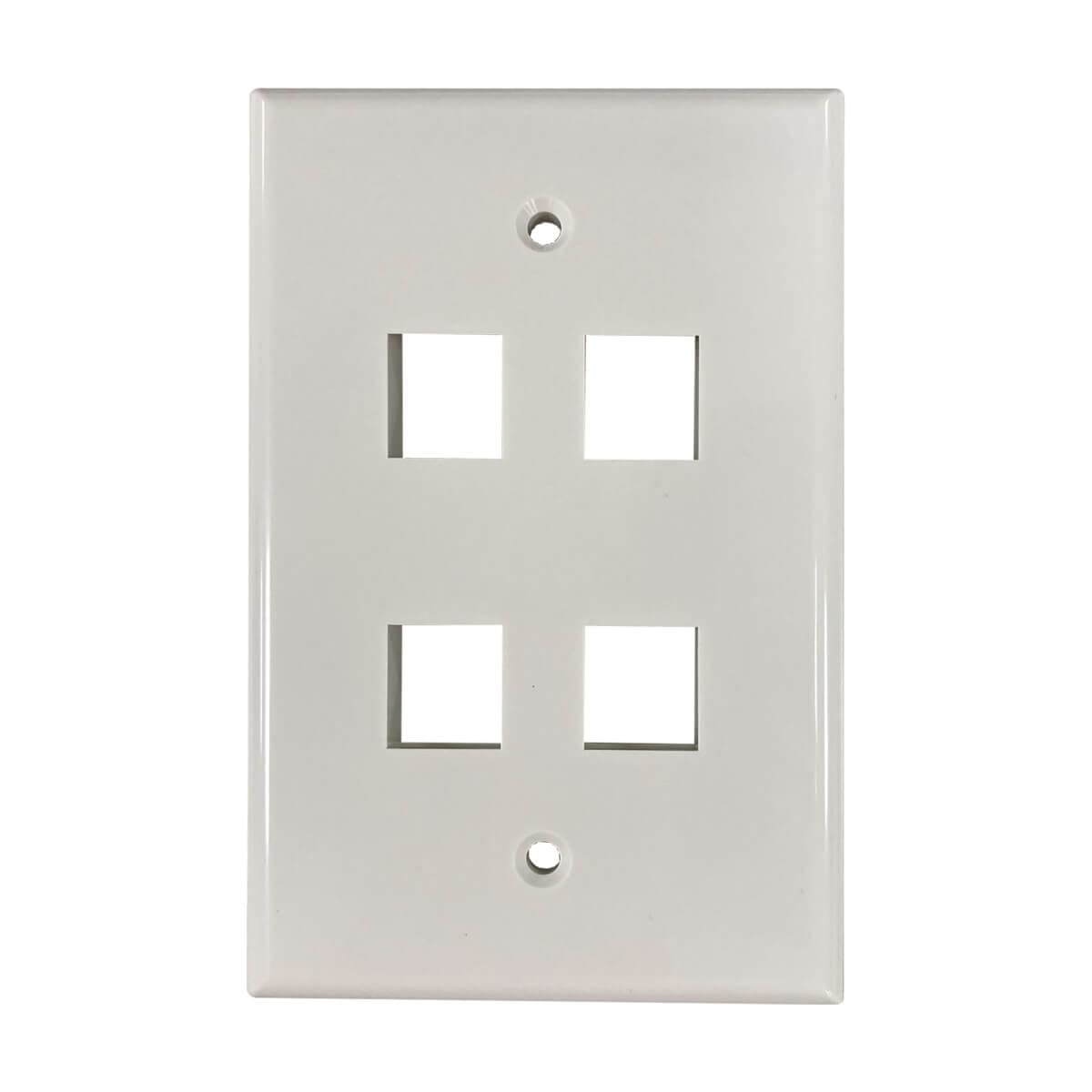 Tripp Lite Safe-IT 4-Port Single-Gang Outlet Keystone Wall Plate, Electrical & AV Applications, Ivory Gloss, TAA Compliant
