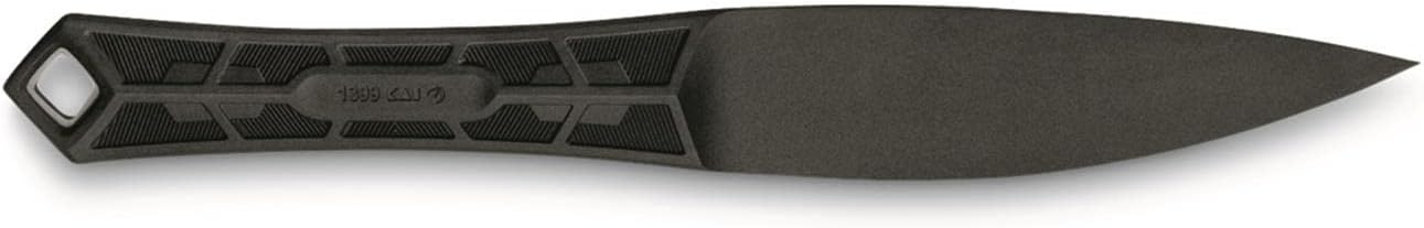 Kershaw Interval Fixed Blade Knife, 3.5 inch Blade Made with PA-66 Nylon, Blunt Edge with Sharp Point, Project Atom, Black