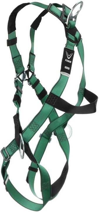 MSA 10197200 V-Form Full Body Safety Harness - Size: Standard (Medium), D-Ring Configuration: Back/Hip, Qwik Fit Leg Straps
