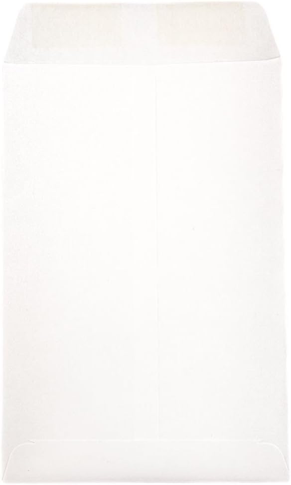 JAM Paper Open-End Catalog Envelopes with Gummed Closure - White